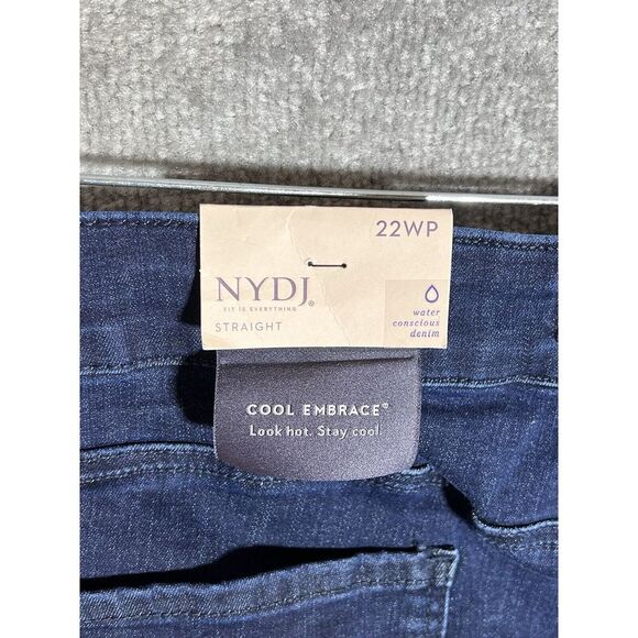 NYDJ Marilyn Straight Crop Jeans Women Size 22WP Blue Dark Wash Stretch Denim‎ - Picture 7 of 12